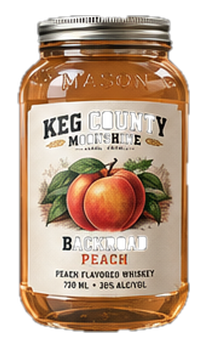 Backroad Peach moonshine jar